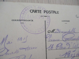 Sur CPA Le Puy De Dôme  En FM Cachet Bleu Détachement De La Fontaine Du Berger 1915 - Guerre De 1914-18