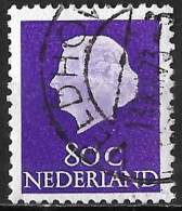 1967 Koningin Juliana 80 Cent Paars Fosforescerend Papier NVPH 634 B Mooi Gebruikt - Used Stamps