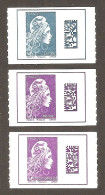 2018 - Timbres Autoadhésifs  N° 1603 Et 1604 + 1656  MARIANNE D'YZ 3 Valeurs NEUFS** LUXE MNH - Unused Stamps
