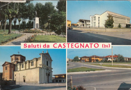 CASTEGNATO-BRESCIA-SALUTI DA..-MULTIVEDUTE-CARTOLINA VERA FOTOGRAFIA-VIAGG. IL 9-8-1977 - Brescia