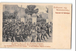 CPA Souvenir De Salonique Les Funérailles De S.M Le Roi  Georges I - Les Officiers Bulgares Et Serbes - Grèce