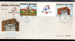 COTE D'IVOIRE FDC 1989 BICENTENAIRE REVOLUTION FRANCAISE - Révolution Française