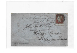 GREAT BRITAIN UNITED KINGDOM UK ENGLAND - PENNY RED ON COVER HUGE BOTTOM MARGIN REDIRECTED - Lettres & Documents
