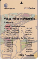 TARJETA DE ST. VINCENT & GRENADINES DE 10$ DE WEST INDIES VS AUSTRALIA (276CSVD) - St. Vincent & Die Grenadinen