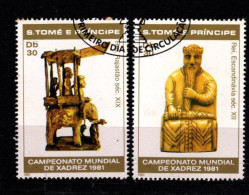 - SAINT THOMAS ET PRINCE - 1981 - YT N° 642 + 645 - Oblitérés - Echecs - Sao Tomé E Principe