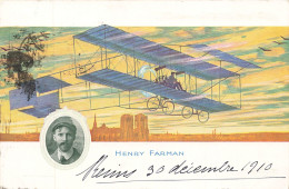 HENRY FARMAN - Aviateur, Carte Illustrée.. - Airmen, Fliers