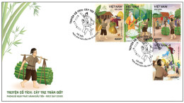 FDC Viet Nam Vietnam With Impstaerf Stamps & SS 2024 :Vietnamese Fairy Tale: The Hundred-knot Bamboo Tree (Ms1191) - Vietnam