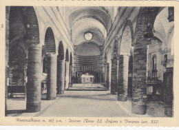 MONTERUBBIANO-FERMO-INTERNO CHIESA SS STEFANO E VINCENZO-CARTOLINA VIAGG. IL 10-10-1958 - Fermo