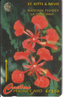 TARJETA DE ST. KITTS & NEVIS DE NATIONAL FLOWER LA POINCIANA - 190CSKA - St. Kitts En Nevis