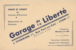 69 // LYON   Garage De La Liberté   J VOURMARD  Rue Port Au Bois / CARTE PUBLICITAIRE - Lyon 3