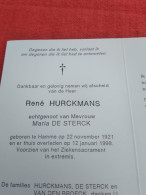 Doodsprentje René Hurckmans / Hamme 22/11/1921 - 12/1-1998 ( Maria Sterck ) - Religion &  Esoterik
