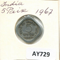 5 PAISE 1967 INDIEN INDIA Münze #AY729.D.A - Indien