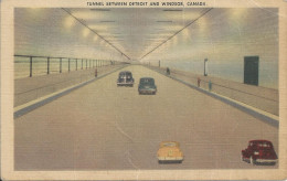 Alte Postkarte Tunnel Zwischen Detroit Und Windsor (mit Alten Autos) - Voitures De Tourisme