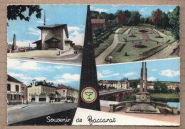 CPSM 54 - BACCARAT - SOUVENIR DE - TB CP Multivue Dont Rue Centre Automobiles ; Jardin , Monument Etc... - Baccarat
