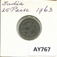 25 PAISE 1963 INDE INDIA Pièce #AY767.F.A - Inde