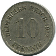 10 PFENNIG 1912 D GERMANY Coin #DB310.U.A - 10 Pfennig