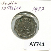 10 PAISE 1957 INDIA Moneda #AY741.E.A - Indien