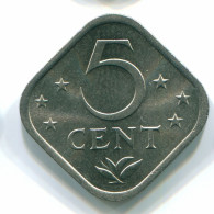 5 CENTS 1974 NETHERLANDS ANTILLES Nickel Colonial Coin #S12216.U.A - Nederlandse Antillen