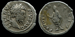 SEPTIMUS SEVERUS AR DENARIUS 193-211 AD VEILED SEVERUS STANDING #ANC12319.78.E.A - Les Sévères (193 à 235)