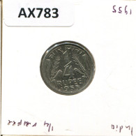 1/4 RUPEE 1955 INDE INDIA Pièce #AX783.F.A - Inde