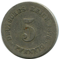 5 PFENNIG 1876 G ALLEMAGNE Pièce GERMANY #DB190.F.A - 5 Pfennig