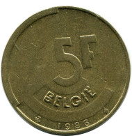 5 FRANCS 1986 DUTCH Text BÉLGICA BELGIUM Moneda #AZ338.E.A - 5 Francs