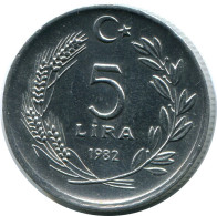 5 LIRA 1982 TURKEY Coin #AR038.U.A - Turquie