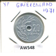 20 LEPTA 1971 GRIECHENLAND GREECE Münze #AW548.D.A - Griechenland
