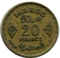 20 FRANCS 1951 MAROC MOROCCO Islamique Pièce #AH634.3.F.A - Maroc