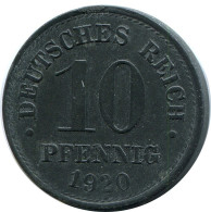 10 PFENNIG 1920 GERMANY Coin #DB927.U.A - 10 Renten- & 10 Reichspfennig