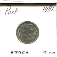 2$50 ESCUDOS 1981 PORTUGAL Pièce #AT361.F.A - Portugal