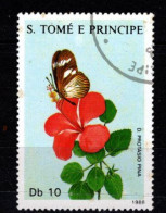 - SAINT THOMAS ET PRINCE - 1988 - YT N° 922 - Oblitéré - Fleur Et Papillon - Sao Tome Et Principe