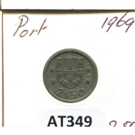 2$50 ESCUDOS 1969 PORTUGAL Coin #AT349.U.A - Portogallo