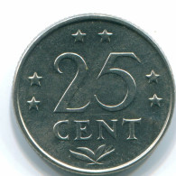 25 CENTS 1975 NETHERLANDS ANTILLES Nickel Colonial Coin #S11621.U.A - Netherlands Antilles