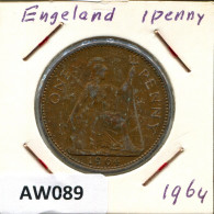 PENNY 1964 UK GRANDE-BRETAGNE GREAT BRITAIN Pièce #AW089.F.A - D. 1 Penny