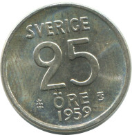 25 ORE 1959 SWEDEN SILVER Coin #AC521.2.U.A - Zweden