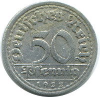 50 PFENNIG 1922 G ALEMANIA Moneda GERMANY #AD672.9.E.A - 50 Rentenpfennig & 50 Reichspfennig