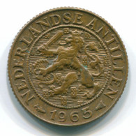 1 CENT 1965 ANTILLAS NEERLANDESAS Bronze Fish Colonial Moneda #S11102.E.A - Nederlandse Antillen