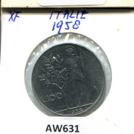 100 LIRE 1958 ITALY Coin #AW631.U.A - 100 Lire