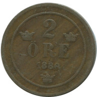 2 ORE 1880 SUECIA SWEDEN Moneda #AD010.2.E.A - Svezia