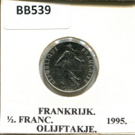 1/2 FRANC 1995 FRANKREICH FRANCE Französisch Münze #BB539.D.A - 1/2 Franc