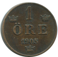 1 ORE 1905 SCHWEDEN SWEDEN Münze #AD234.2.D.A - Suède