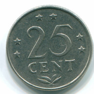 25 CENTS 1975 ANTILLAS NEERLANDESAS Nickel Colonial Moneda #S11607.E.A - Nederlandse Antillen