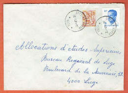 37P - Relais Bois Et Borsu 1984 Vers Liège - Postmarks With Stars