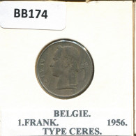 1 FRANC 1956 DUTCH Text BÉLGICA BELGIUM Moneda #BB174.E.A - 1 Franc