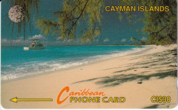 TARJETA DE LAS ISLAS CAYMAN  DE UNA PLAYA -  6CCIA - Islas Caimán