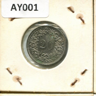 20 RAPPEN 1976 SUIZA SWITZERLAND Moneda #AY001.3.E.A - Andere & Zonder Classificatie