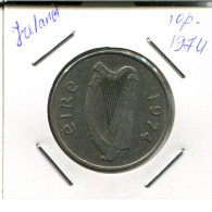 10 PENCE 1974 IRLAND IRELAND Münze #AN605.D.A - Irland