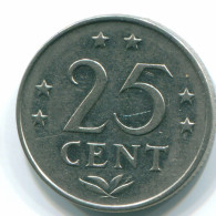25 CENTS 1971 ANTILLES NÉERLANDAISES Nickel Colonial Pièce #S11498.F.A - Antilles Néerlandaises