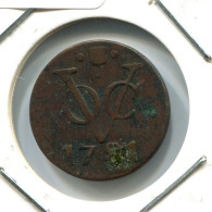 1781 UTRECHT VOC DUIT NIEDERLANDE OSTINDIEN NY COLONIAL PENNY #VOC1639.10.D.A - Indes Néerlandaises